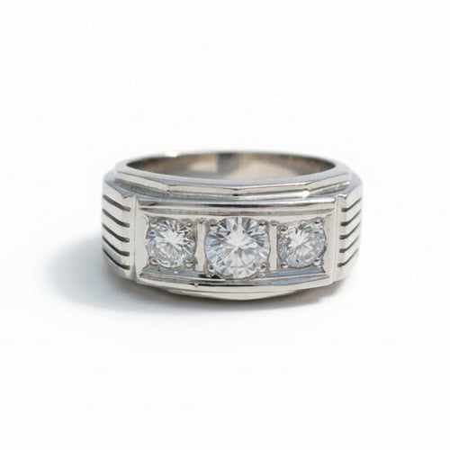 Bague 57 Art Déco - Bague en platine sertie de diamants 1,17 ct 58 Facettes 1.0001302/1