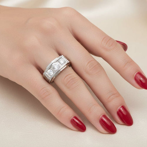 Bague 57 Art Déco - Bague en platine sertie de diamants 1,17 ct 58 Facettes 1.0001302/1