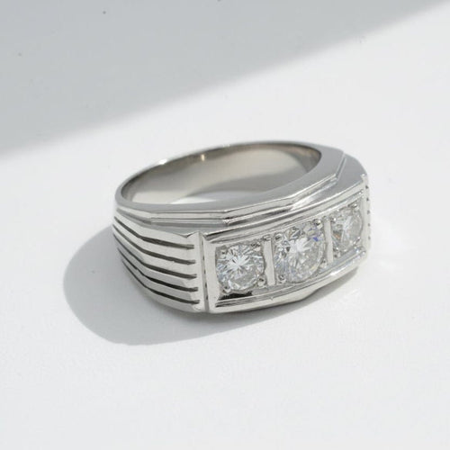 Bague 57 Art Déco - Bague en platine sertie de diamants 1,17 ct 58 Facettes 1.0001302/1