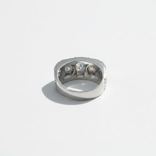 Bague 57 Art Déco - Bague en platine sertie de diamants 1,17 ct 58 Facettes 1.0001302/1