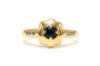 Bague 54 Bague en or jaune 18 carats, saphir et diamants 58 Facettes B855