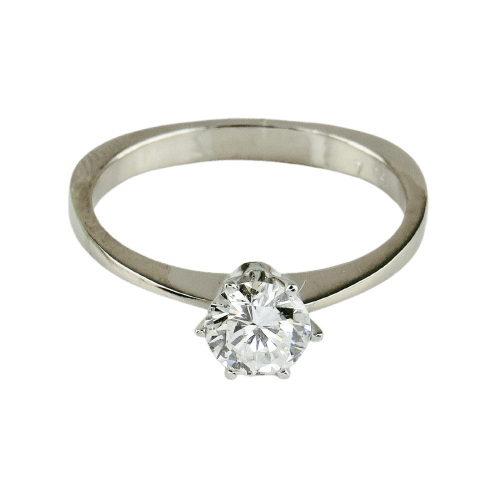 Bague 54 Solitair - Bague de fiançailles en or blanc avec diamant 58 Facettes 2295