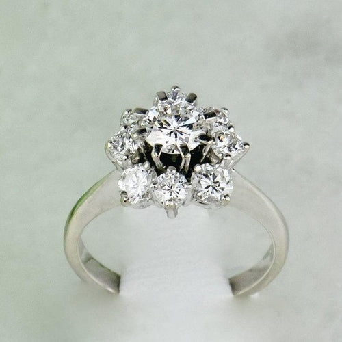 Bague 49.5 Bague vintage en or blanc 750 avec diamants 58 Facettes 2045