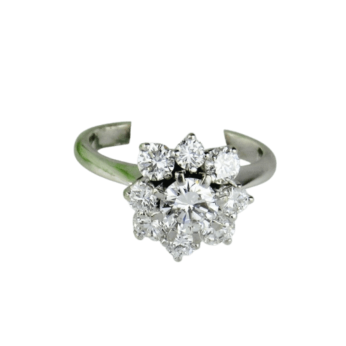 Bague 49.5 Bague vintage - bague en or blanc 750 diamants 58 Facettes 2045