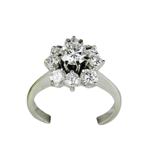 Bague 49.5 Bague vintage - bague en or blanc 750 diamants 58 Facettes 2045