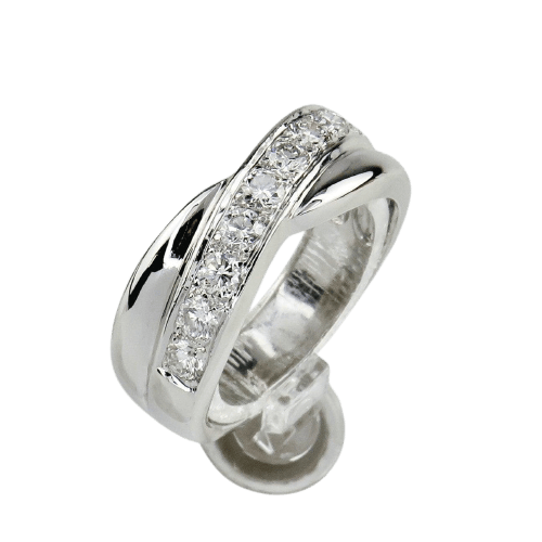Bague 55.5 Ring en or blanc 750 avec brillants 58 Facettes 2126