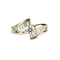 Bague 52.5 Bague halo en or jaune 18 carats avec diamants 58 Facettes 2058