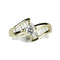Bague 52.5 Bague halo en or jaune 18 carats avec diamants 58 Facettes 2058