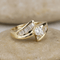 Bague 52.5 Bague halo en or jaune 18 carats avec diamants 58 Facettes 2058