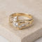 Bague 52.5 Bague halo en or jaune 18 carats avec diamants 58 Facettes 2058