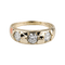 Bague 58 Three Stone - Bague de fiançailles vintage en or jaune 18 carats et diamants 58 Facettes 2057