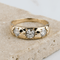 Bague 58 Three Stone - Bague de fiançailles vintage en or jaune 18 carats et diamants 58 Facettes 2057