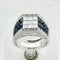Bague 54 Bague cocktail en or blanc 750 avec saphirs et diamants taille princesse 58 Facettes 1710