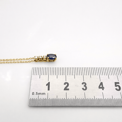 Collier Collier - Pendentif en or jaune 18 carats saphir et diamants 58 Facettes Collier en or saphir et diamants
