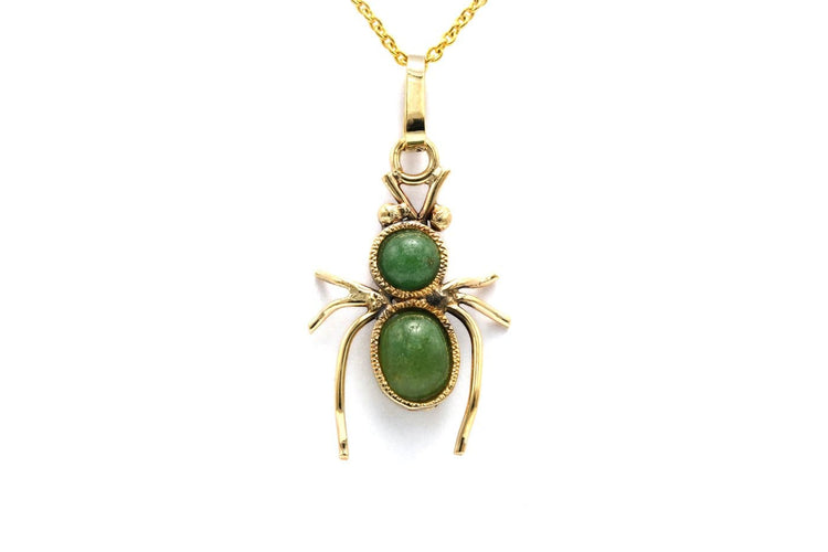 Pendentif Pendentif contemporain en or jaune 18 carats serti d’aventurines 58 Facettes B856