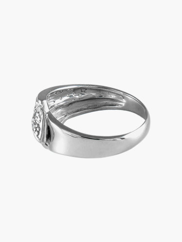 Bague 57 Ruban - Bague pavée de diamants en or blanc 58 Facettes BO/160025