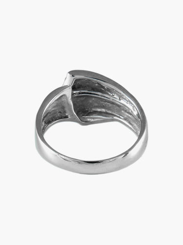 Bague 57 Ruban - Bague pavée de diamants en or blanc 58 Facettes BO/160025