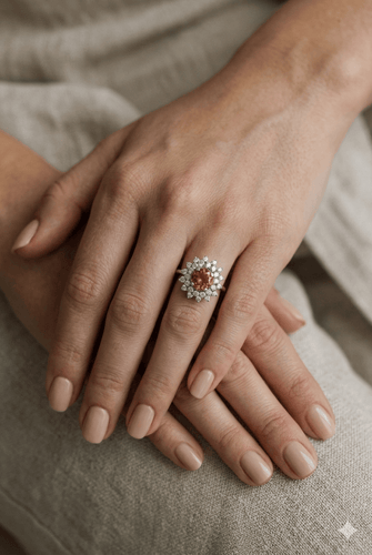 Bague 54 Bague saphir orangé et diamants en or gris 18K 58 Facettes LP1867