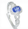 Bague Bague cocktail en or blanc 14K avec diamants et tanzanite 1,36 ct 58 Facettes AZ07