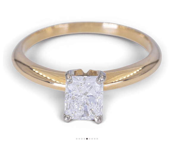 Bague Bague solitaire bicolore en or 14K avec diamant 0,80 ct 58 Facettes ah29