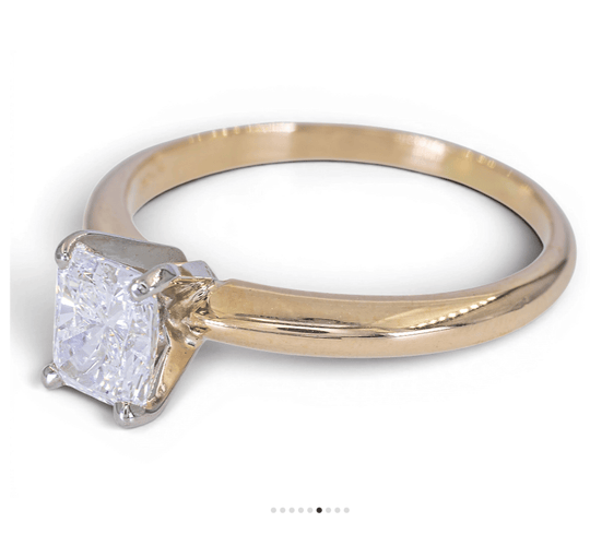 Bague Bague solitaire bicolore en or 14K avec diamant 0,80 ct 58 Facettes ah29