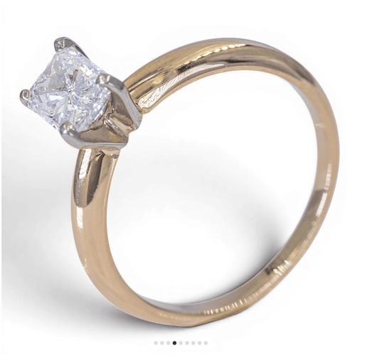 Bague Bague solitaire bicolore en or 14K avec diamant 0,80 ct 58 Facettes ah29