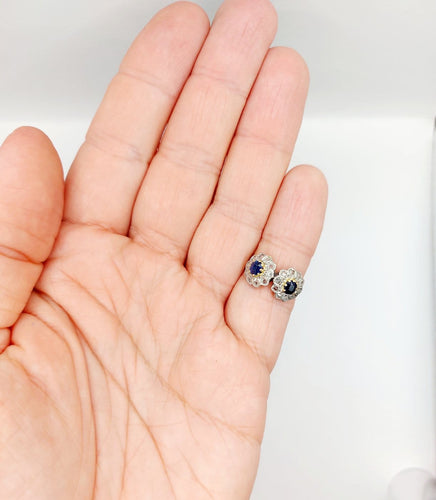 Bague 48 Bague marguerite - Bague en or rose 18k, platine, saphirs et diamants 58 Facettes A06999