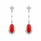 Boucles d'oreilles Boucles d'oreilles longues Art déco en platine, corail et diamants 58 Facettes 50444