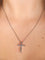 Collier Croix - Collier en or blanc 14 carats et diamants 58 Facettes BO/220010