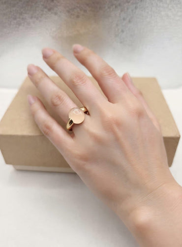 Bague 53 Pomellato Luna - Bague en or rose 18 ct et quartz rose 58 Facettes CV-0039