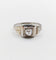 Bague 54.5 Bague tank Art déco en or blanc 18k et diamant taille rose 58 Facettes A07019