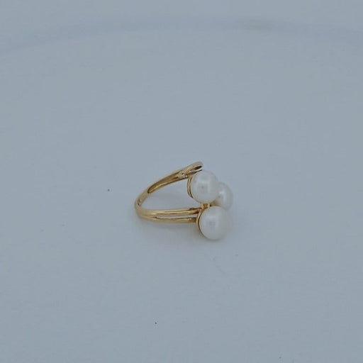 Bague 48 Bague perles de culture et diamants en or jaune 18 carats 58 Facettes RV CREATION - 3042192