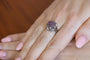 Bague 59 Bague vintage dôme en or blanc 585 sertie de rubis 58 Facettes KGN1
