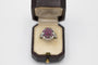 Bague 59 Bague vintage dôme en or blanc 585 sertie de rubis 58 Facettes KGN1