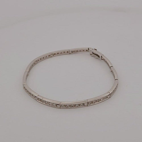 Bracelet Bracelet rivière en or blanc 18 carats et diamants 58 Facettes RV CREATION - 2504642
