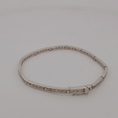 Bracelet Bracelet rivière en or blanc 18 carats et diamants 58 Facettes RV CREATION - 2504642