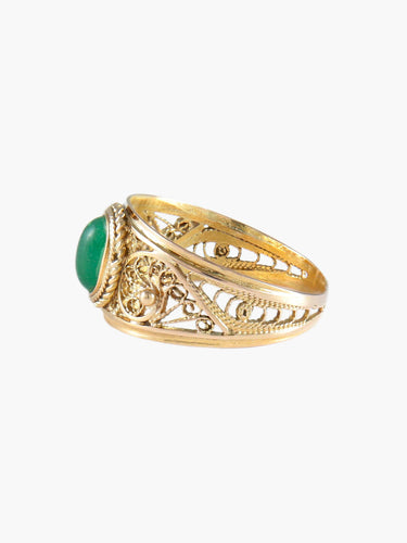 Bague 50 Sultan - Bague en or jaune 18 carats calcédoine 58 Facettes BO/220027 NSS