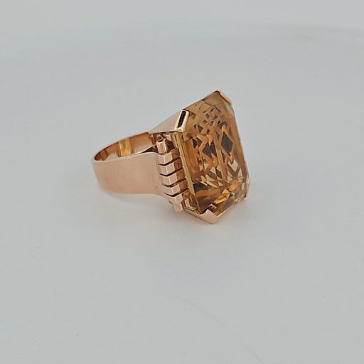Bague 58 Bague topaze rectangulaire en or jaune 18 carats 58 Facettes RV CREATION - 3042174