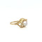 Bague 56.5 Bague Art nouveau en or jaune 750 avec perle blanche et saphirs blancs 58 Facettes 434751