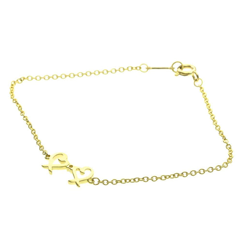 Bracelet Tiffany & Co. Paloma Picasso - Bracelet Double Loving Heart en or jaune et diamants 58 Facettes nhevikm6nz