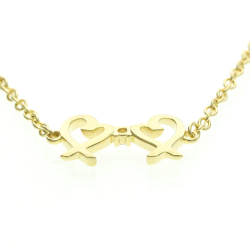 Bracelet Tiffany & Co. Paloma Picasso - Bracelet Double Loving Heart en or jaune et diamants 58 Facettes nhevikm6nz