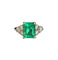 Bague 54 Bague en or jaune 18K avec émeraude colombienne et diamants 58 Facettes 259