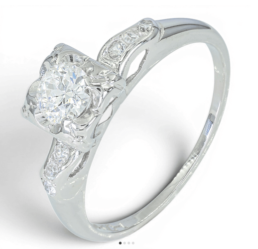 Bague 55 Bague solitaire en or 14K avec diamant 0,54 ct 58 Facettes AF52