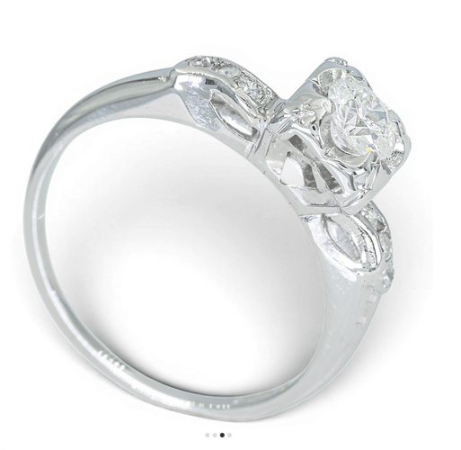 Bague 55 Bague solitaire en or 14K avec diamant 0,54 ct 58 Facettes AF52