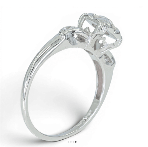 Bague 55 Bague solitaire en or 14K avec diamant 0,54 ct 58 Facettes AF52