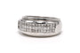 Bague 55 Bague contemporaine en or blanc 18 carats et diamants taille brillant 58 Facettes 23715