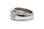 Bague 55 Bague contemporaine en or blanc 18 carats et diamants taille brillant 58 Facettes 23715