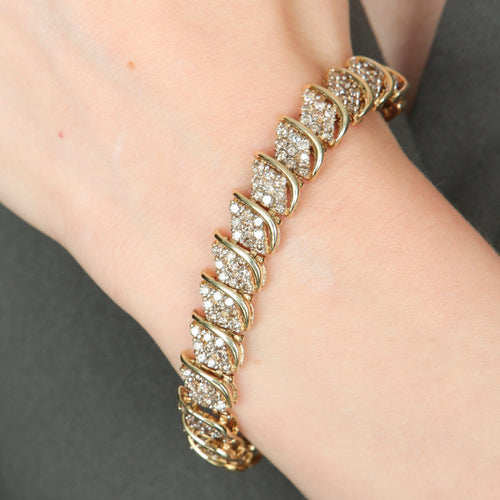 Bracelet Savage - Bracelet en or jaune et diamants 58 Facettes BO/220070