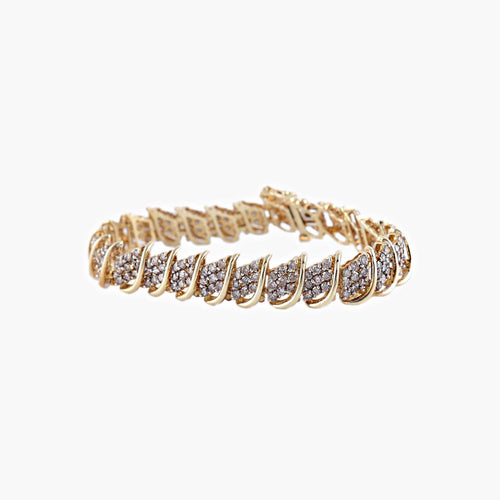 Bracelet Savage - Bracelet en or jaune et diamants 58 Facettes BO/220070