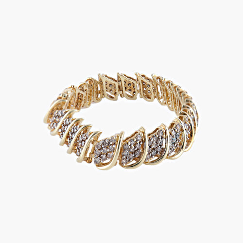 Bracelet Savage - Bracelet en or jaune et diamants 58 Facettes BO/220070
